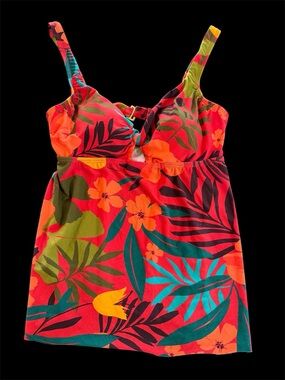 Trimshaper woman Tropical Floral tankini multicolor size 6 NWT